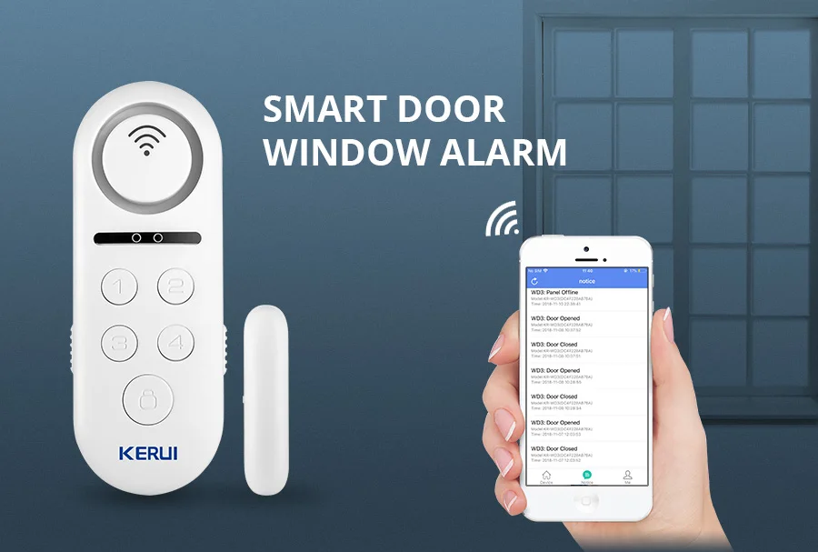 KERUI 1 шт. в партии 120dB Wifi беспроводной датчик двери, окна Дверной звонок приветственная система сигнализации приложение дистанционное управление детектор домашней безопасности