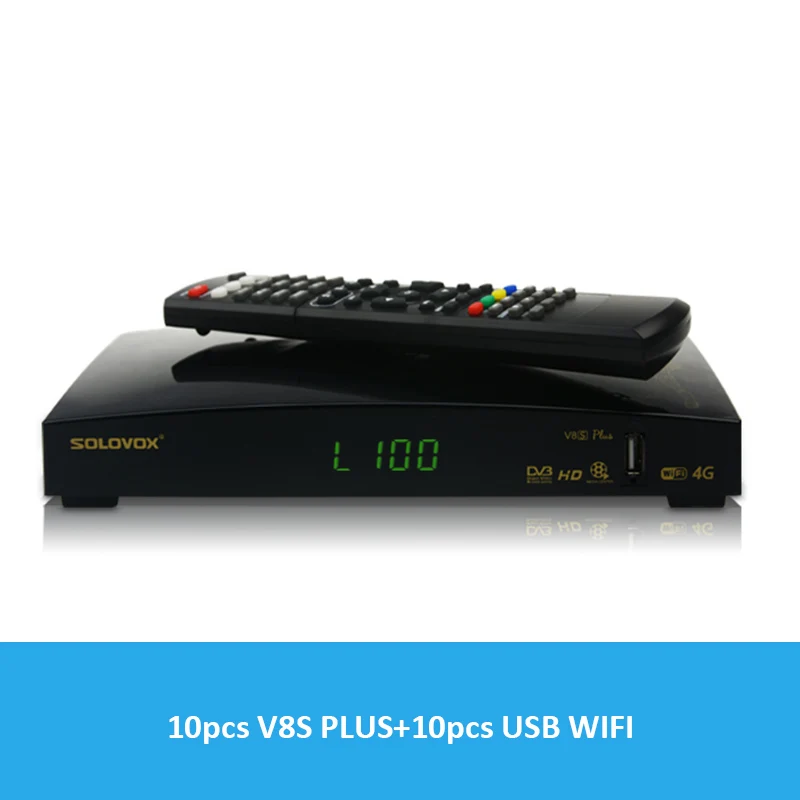 10 V8SPLUSUSBWIFI SOLOVOX V8S плюс 10 шт. спутниковый ТВ приемник 2xusb Поддержка BissKey веб-ТВ дома Театр Поддержка CCCAM колеса YOUTUBE, YOUPORN DLAN - Цвет: 10 V8SPLUSUSBWIFI