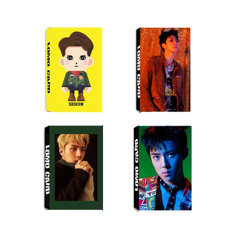 Альбом KPOP EXO SEHUN LOMO Cards K-POP новая мода самодельные бумажные фото карты HD фотокарты 30