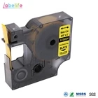 Labellife 18054 черный на желтом 9 мм для DYMO Rhino Industrial IND, термоусадочные трубки LabelWriter и для промышленного принтера для этикеток