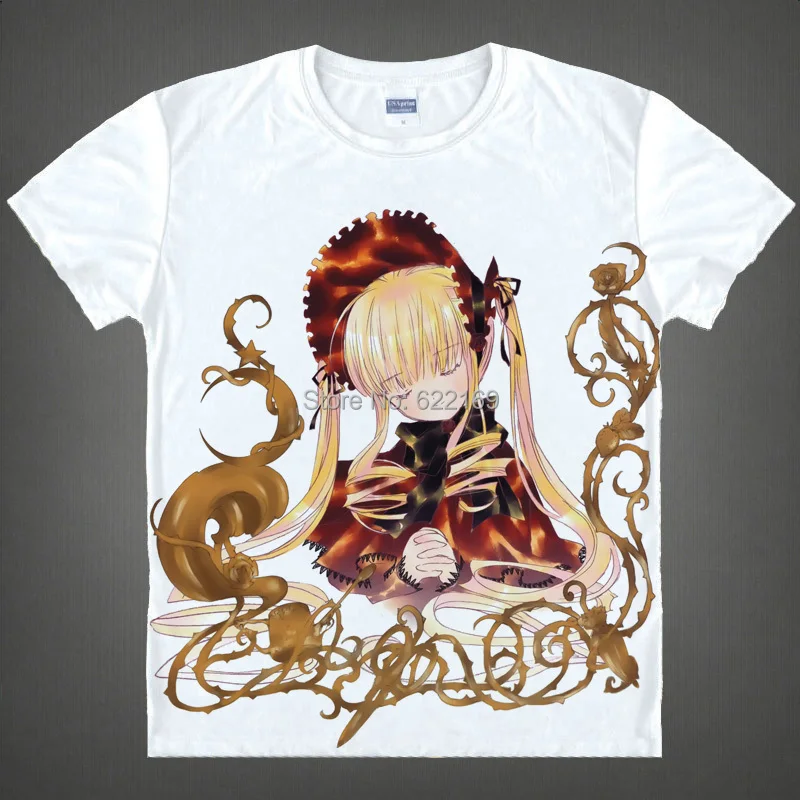 Футболка Rozen Maiden Suigintou Shinku костюм для косплея Мужская футболка из японского