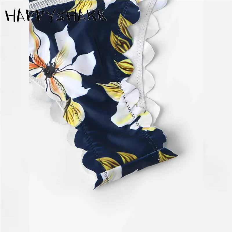 HAPPYSHARK бикини с цветочным узором и вырезами Новинка лета 2019 Женский Бразильский