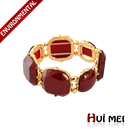 red Модный матовый золотой цветной массивный браслет из полимерного камня, массивные браслеты, очаровательные вечерние ювелирные изделия - Окраска металла: red