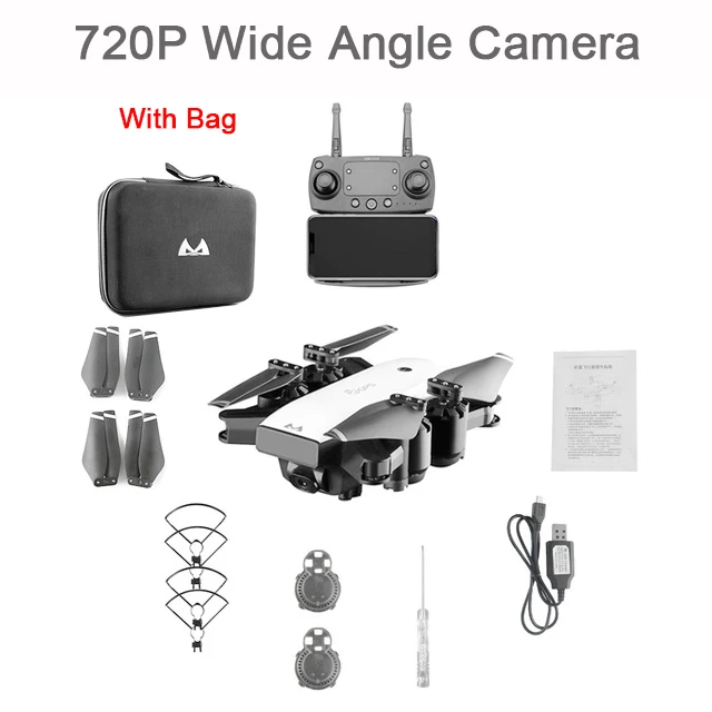 NO GPS 720P BAG SMRC S20 S20W Радиоуправляемый вертолет селфи складной мини gps Радиоуправляемый Дрон с FPV широкоугольной камерой 1080 P/720 P Квадрокоптер VS XS809S игрушки - Цвет: NO GPS 720P BAG
