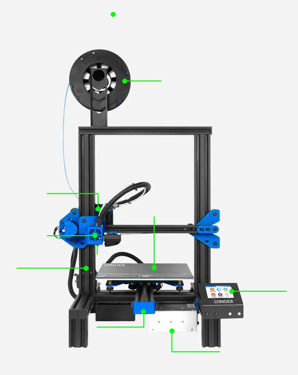 Более длинный 3d принтер FDM LK2 высокоточная печать сенсорный экран сбой питания печать DIY Kit