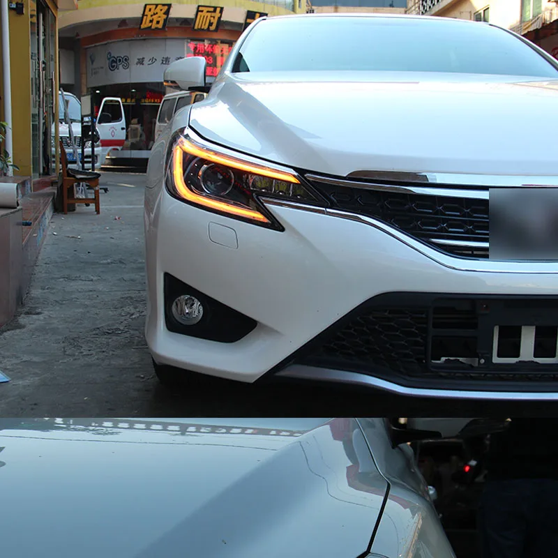 KOWELL автомобильный Стайлинг для Toyota eiz светодиодный фары 2013- Mark X светодиодный фонарь сигнал drl H7 hid Биксеноновые линзы ближнего света