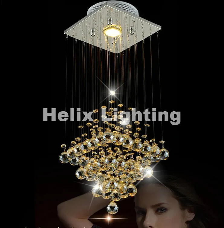 Современные Люстры d200 мм Хрустальная Подвесная лампа первого уровня K9