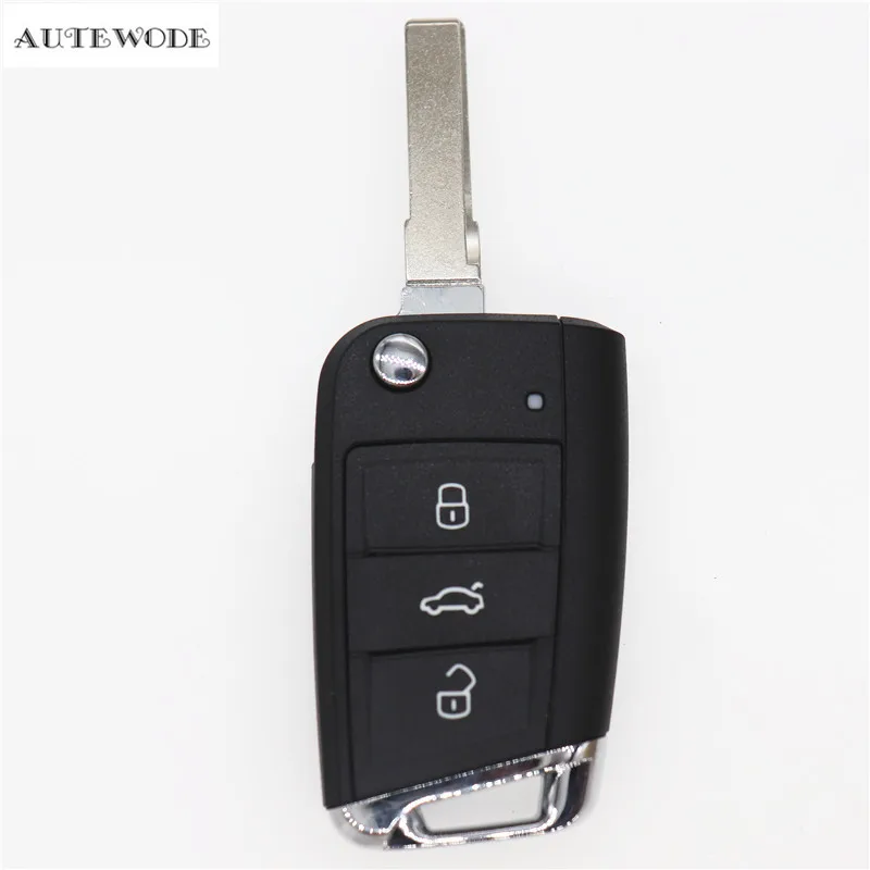 AUTEWODE Замена дистанционного ключа автомобиля оболочка для VW Golf 7 3 кнопки авто ключ
