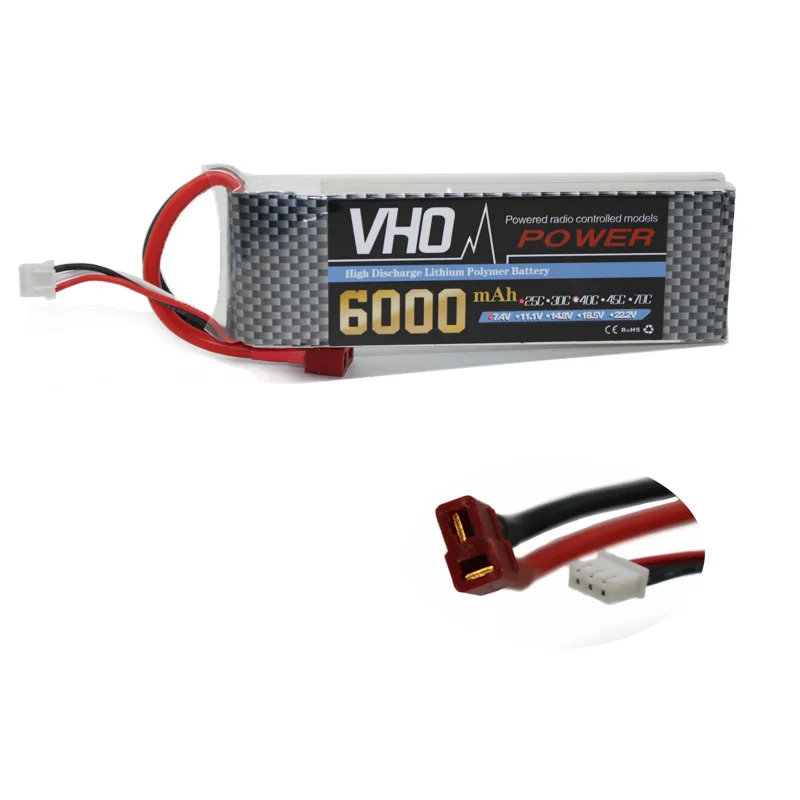 VHO 4 шт. LiPo Батарея 7 V 6000 мА/ч 25C XT60/T/JST/EC5/TRX/XT90 Разъем для RC Дрон Квадрокоптер