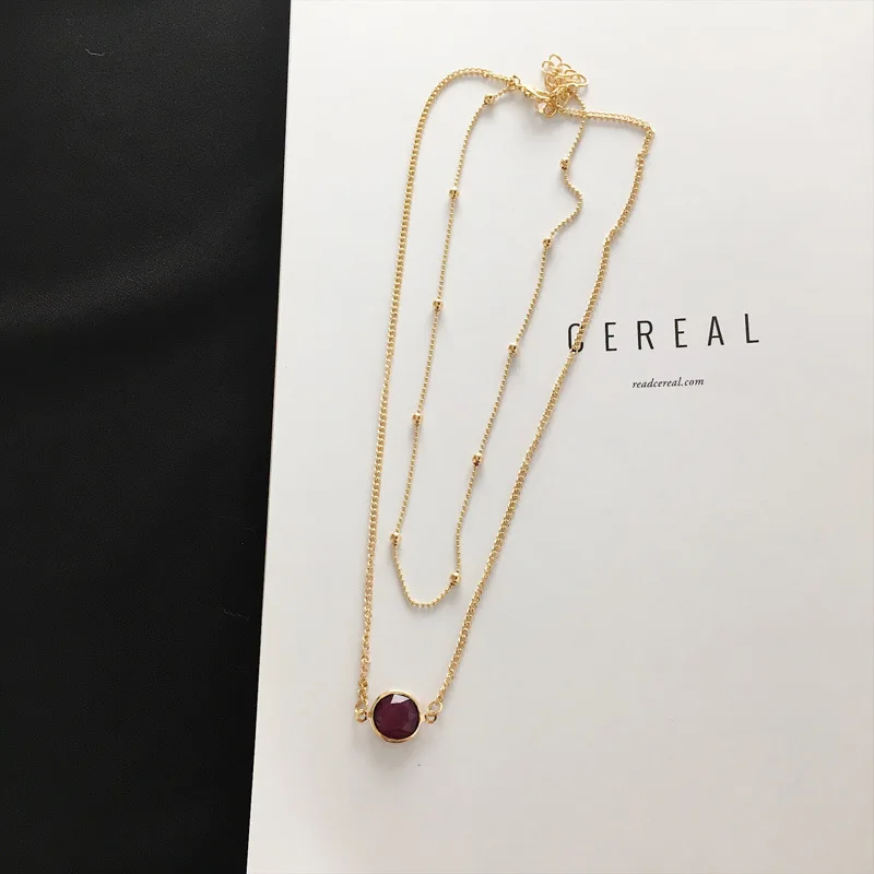 

Punk 2018 New Fashion Necklace Simple Double Crystal Lock Chain Chain Sweet Lady Necklace Wholesale Sales Necklace Women