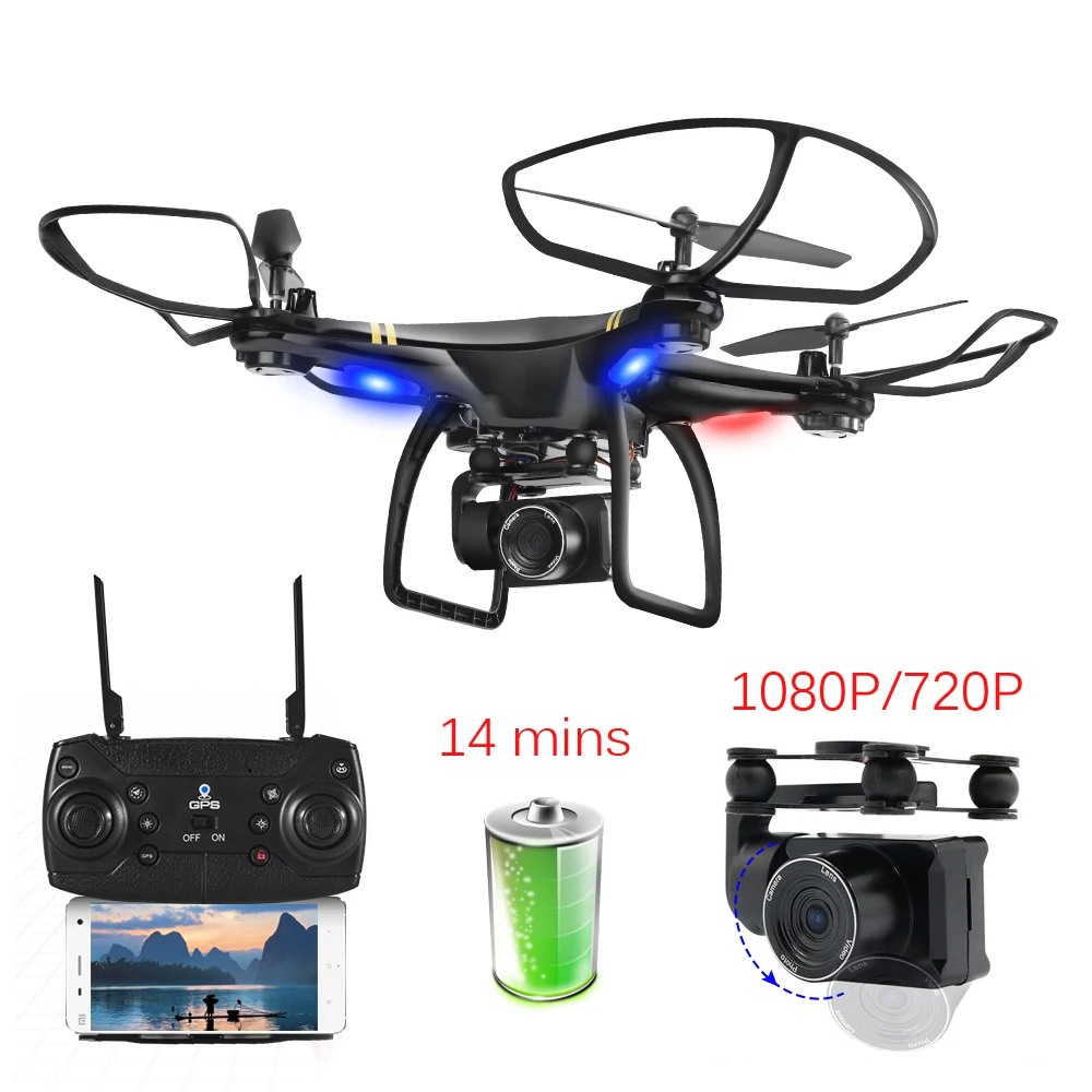 5G Wifi GPS RC Дроны с камерой 1080P позиционирование высота удержания следуй за мной