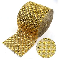 1 yard 12 rows 10mm square gold punk style rivet mesh trim abs plastic sew on for diy craft jewelry decoration