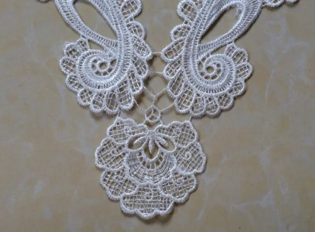 

11cm*31cm White high quality embroidery mirrored phoenix collar appliques,fashion and romantic accessories,XERY143U