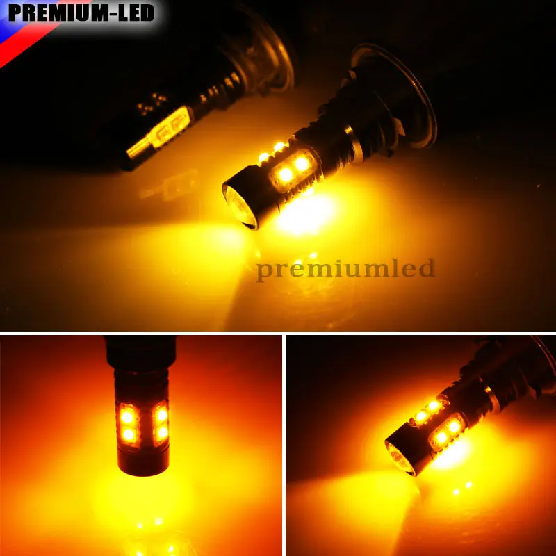 Amber Yellow/Xenon White Error Free PH24WY SPH24 CREɾ LED Bulbs For Audi Cadillac GMC Porsche etc Front Turn Signal Lights |