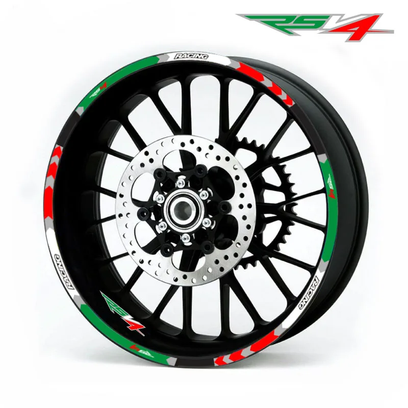 

New high quality 12 Pcs Fit Motorcycle Wheel Sticker stripe Reflective Rim For Aprilia RSV4 R/RR RSV4 RF RSV4 RFW