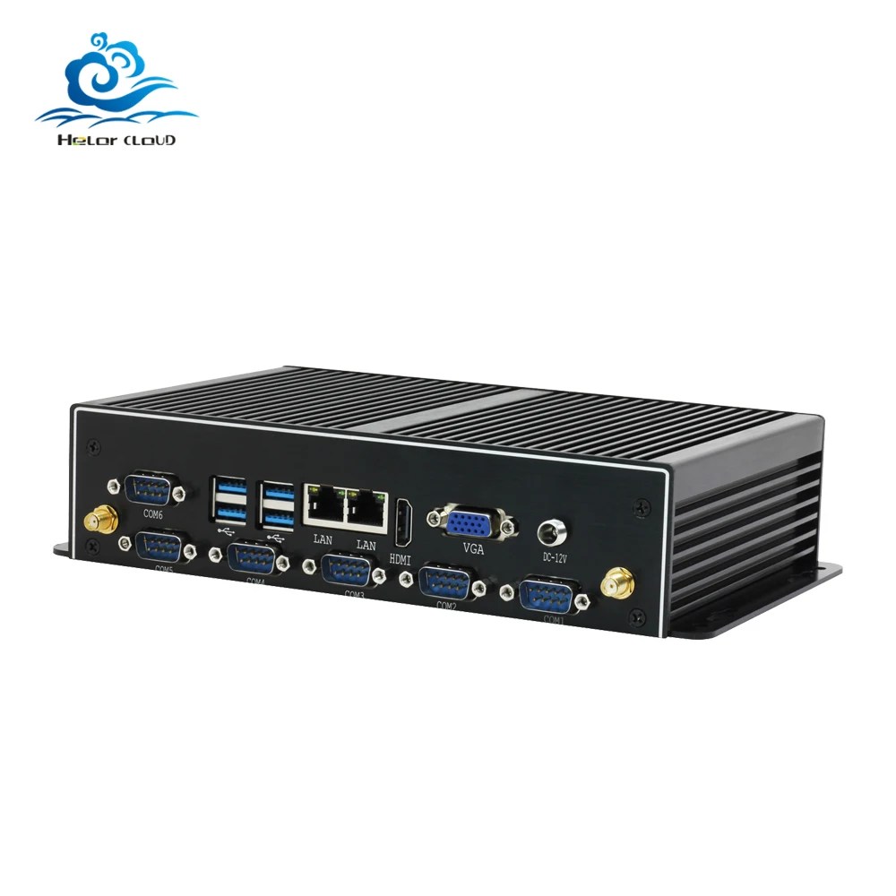 HLY безвентиляторный промышленный Мини ПК Win10 Core i7 5500U 2* Intel Gigabit LAN 6* RS232 8* USB микро компьютер Linux Wifi HDMI Windows PC