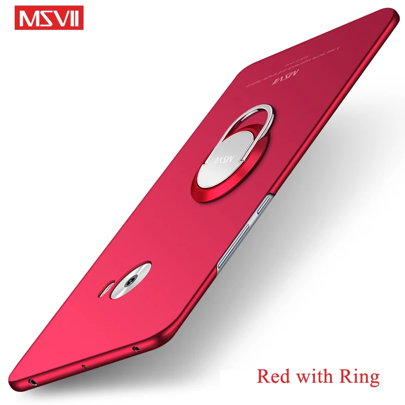 Red with Ring Msvii чехлы для Xiaomi mi Note 2 чехол-накладка на палец Тонкие Матовые чехлы Xiao mi Note 2 Чехол mi Note2 металлический автомобильный держатель 5,7" - Цвет: Red with Ring