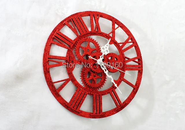 Европейский передач настенные часы Мода творческий большой красного песчаника