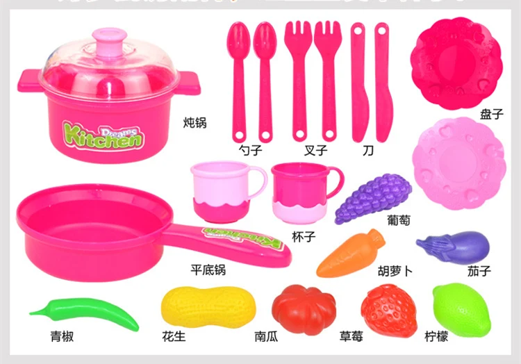 

New Children Kitchen Toys Pretend Play Cooking Toys Tableware Sets Cooking Simulation Model Play Educational Toy for Baby