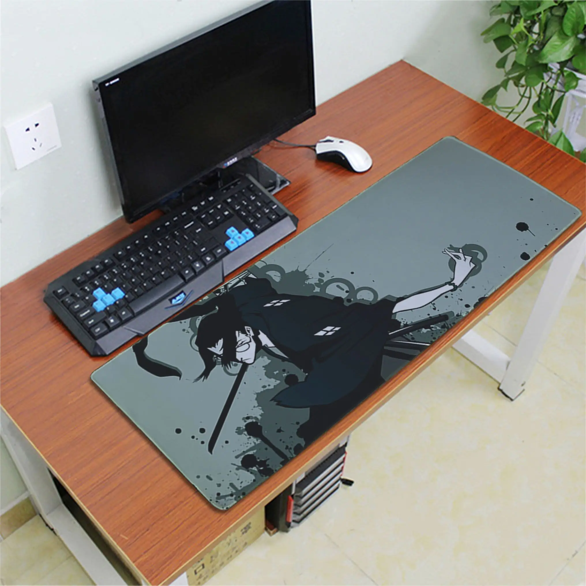 Lock Edge 40X90cm Maiya Лидер продаж аниме самурай шампло натуральный каучук игровой коврик для мыши Настольный коврик большой коврик для мыши клавиатуры коврик - Цвет: Lock Edge 40X90cm