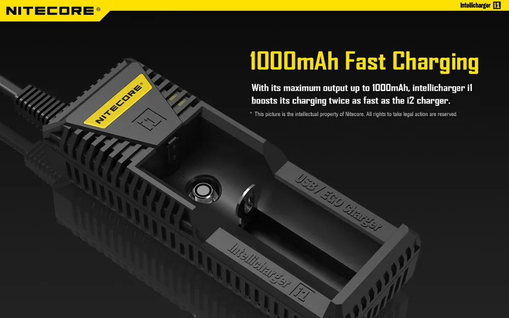 100% Оригинальный Nitecore I1 зарядник Быстрая зарядка быстрое зарядное устройство с Usb