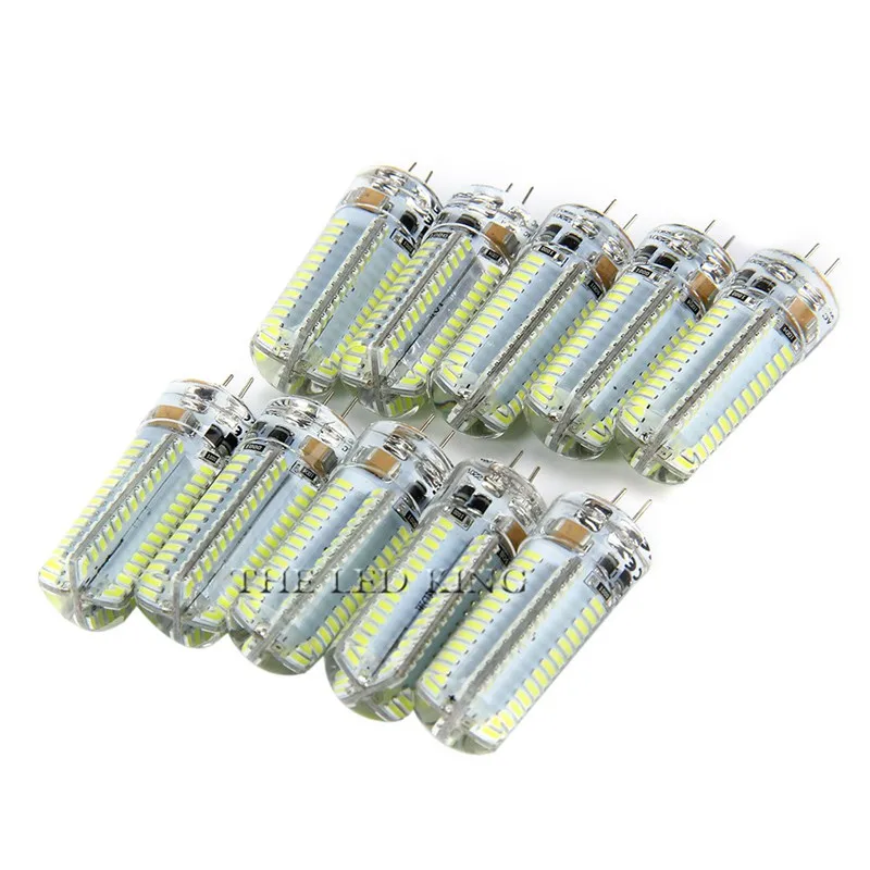 12 шт./лот Светодиодная лампа G4 3 Вт 5 9 15 21 AC DC В 220 в 110 SMD 3014 24 32 48 64 104 152LED эквивалент 10