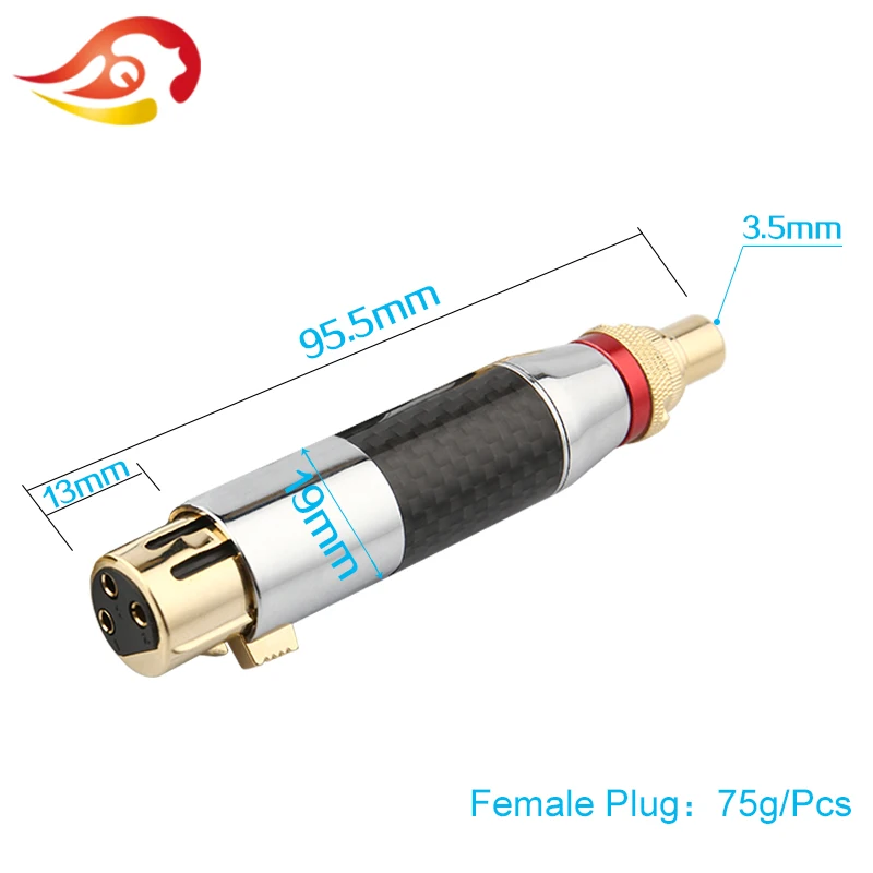 QYFANG 3 Pin из углеродного волокна нержавеющей стали аудио разъем XLR RCA Cannon женский