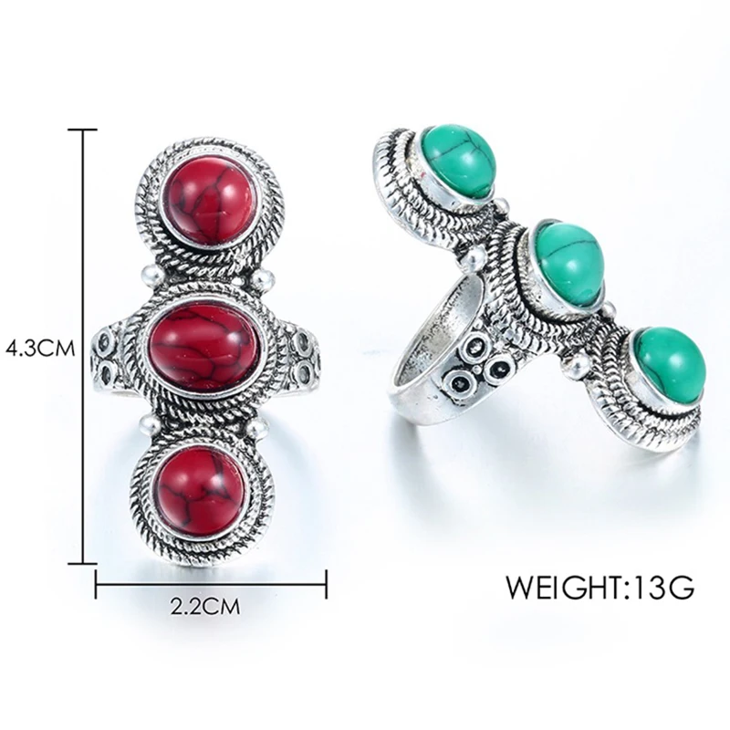 Винтажное длинное кольцо Find Me 2019 красное с закругленной кромкой из сплава