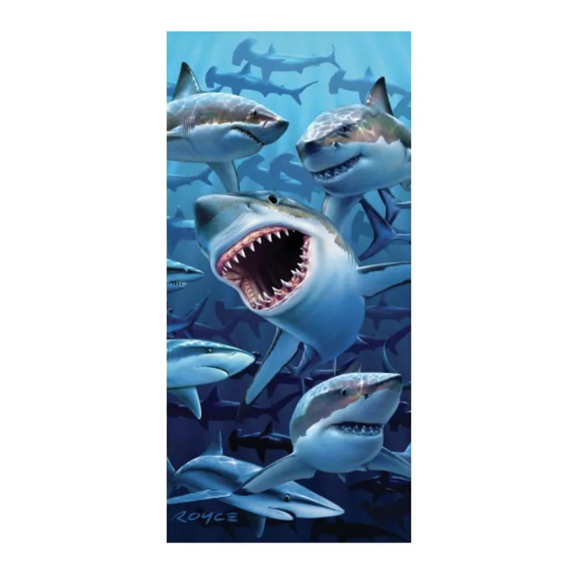 Undersea Menace Jaws Shark Towels For Bathroom Children Kids Towel Gifts