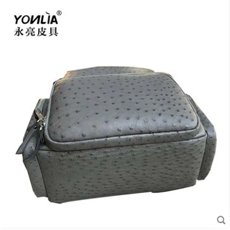 Yongliang кожаный страусиный кожаный Простой женский рюкзак кожаный модный Джокер индивидуальный стиль большой емкости