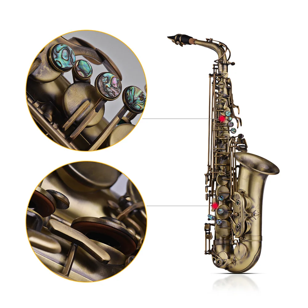 Высокая Класс античную отделку Eb e плоский альт саксофон оболочки вырезать