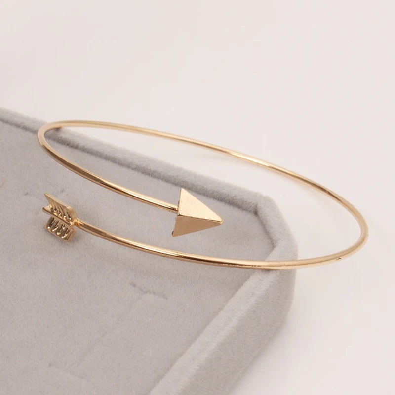 Fashion 2018 Modern Women's Rose Gold Arrow Open Female Bracelet and Bangle Girl Jewelry