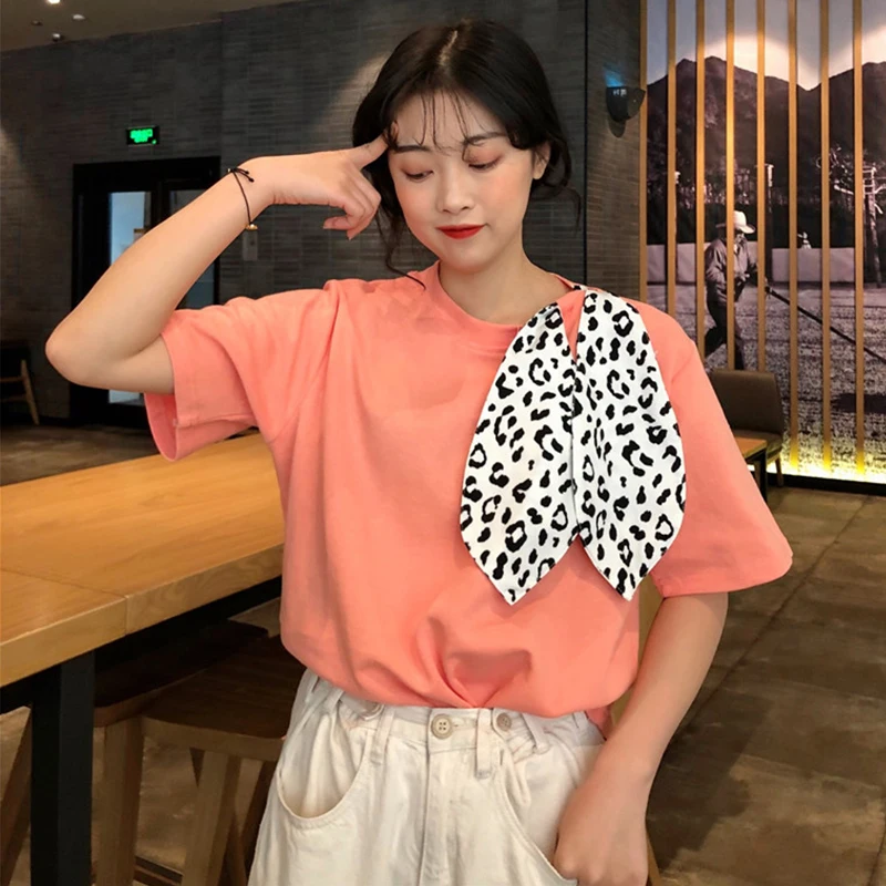 harajuku fashion brand T Shirts women summer style camiseta feminina ladies tops leopard o-neck plus size tees camisa | Женская одежда