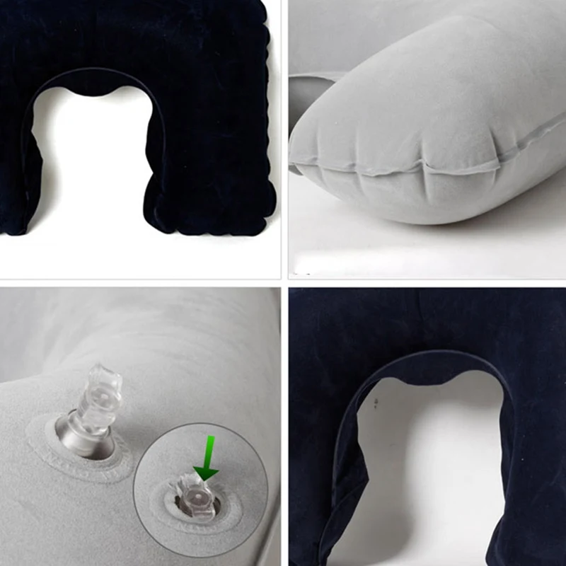 

Outdoor Travel Sambo Kit Inflatable U-shaped Pillow Eye Mask Earplugs Kit Portable Noise Insulation Earbuds Light Blocking