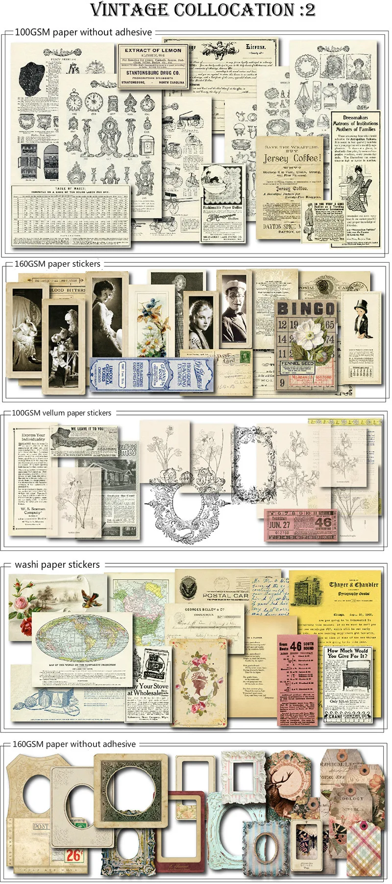 YPP Ремесло винтажный дизайн бумажные наклейки для скрапбукинга DIY проекты/фотоальбом/карта для ручной работы