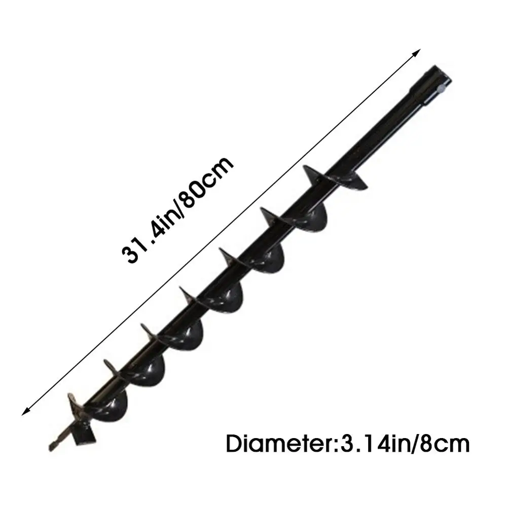with 8cm drill Высокая мощность, ледовая дрель, бензиновый столб, дырокол, экскаватор, наземный сверлильный станок, сверло для земляных шнеков, электроинструмент, профессиональный 1 комплект - Цвет: with 8cm drill