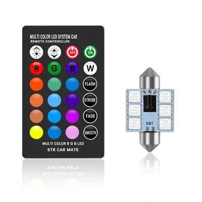 XSTORM C5W светодиодный 31 мм 36 мм 39 мм 41 мм C10W гирлянда RGB светодиодный светильник для автомобиля Inteiror купольный светильник для чтения дверная лампа 12 В с пультом дистанционного управления - Испускаемый цвет: 1 Bulb with Control