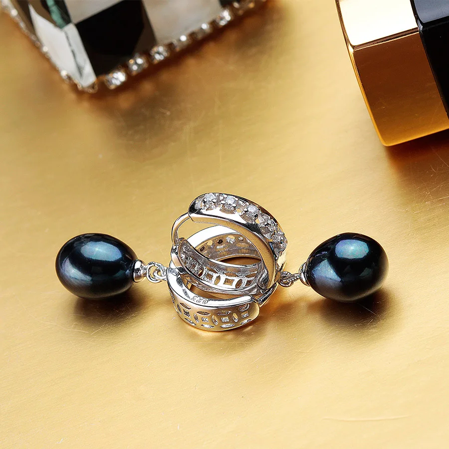 Распродажа! Женские серьги капельки из 100% натурального пресноводного жемчуга с