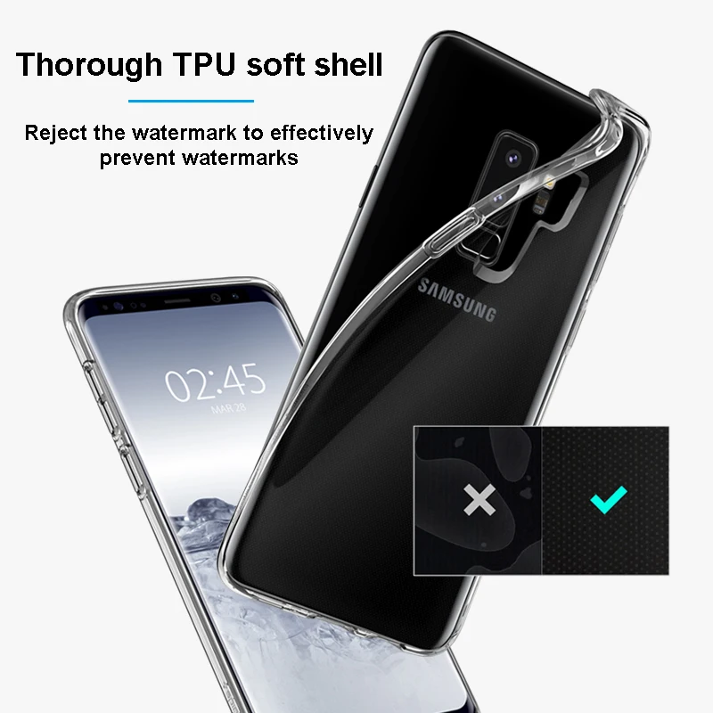 Four corner protection For Samsung Galaxy S9 S8 Cases Transparent Silicone Phone Cover Plus Edge TPU Case |