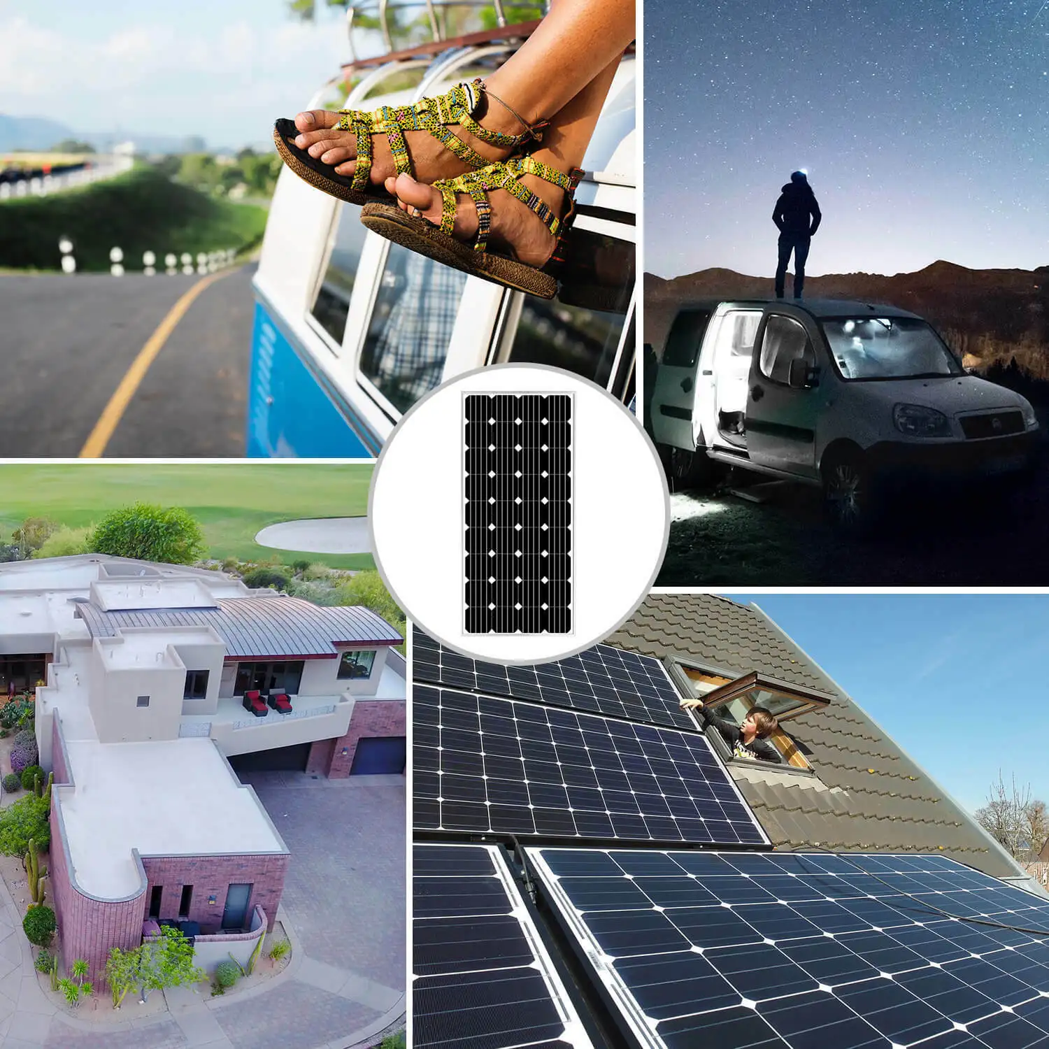 ECOWORTHY 18V 180W Mono Solar Panel Outdoor Solar Panel For Travel Boat RV Pump Light Lamp TV Laptop high Qulity
