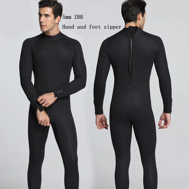 Men 5mm full-body diving suits with warm wetsuit conjoined surfing suit black swim wears size S-XXL | Спорт и развлечения