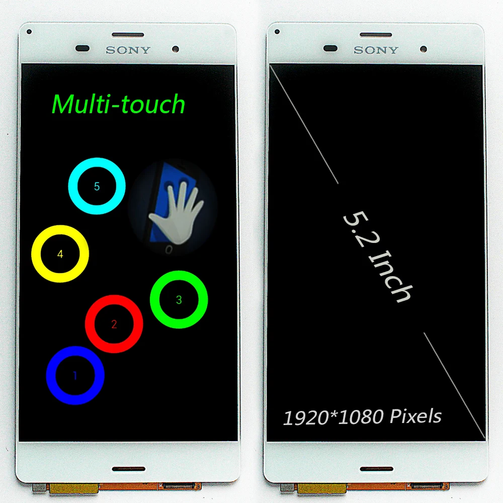 Sony 5 2 дюймовый ЖК дисплей для sony Xperia Z3 D6603 D6633 D6653 L55T кодирующий преобразователь
