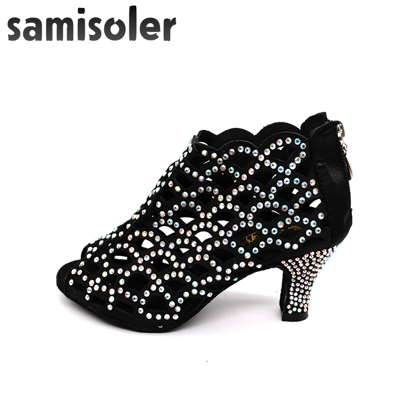 Танцевальные туфли Samisoler танцевальные на высоком каблуке со стразами для