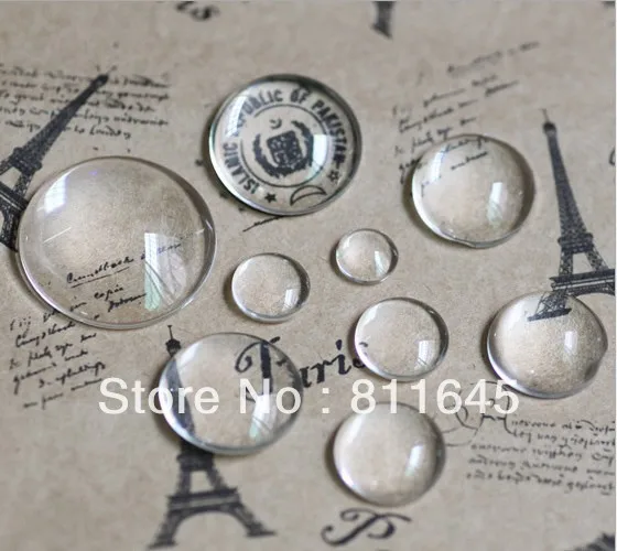 

25MM/1 Inch Round Flat Back clear Crystal glass Cabochon,Top quality;clear cabochon title;sold as 100pcs per package