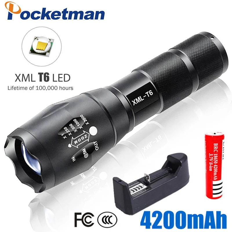 Высокая яркость E17 4500 люмен CREE XM-L T6 светодиодный фонарик 5 Режим Масштабируемые linternas светодиодный фонарь на 1*18650 или 3* AAA - Испускаемый цвет: Package B