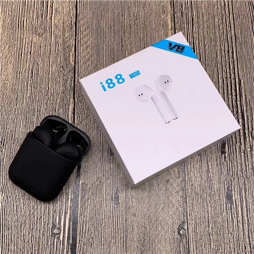Fviyi i88 Tws Bluetooth Музыкальные наушники беспроводные стерео наушники сенсорное управление ушные вкладыши для детей Рождественский подарок с оригинальной коробкой - Цвет: Black