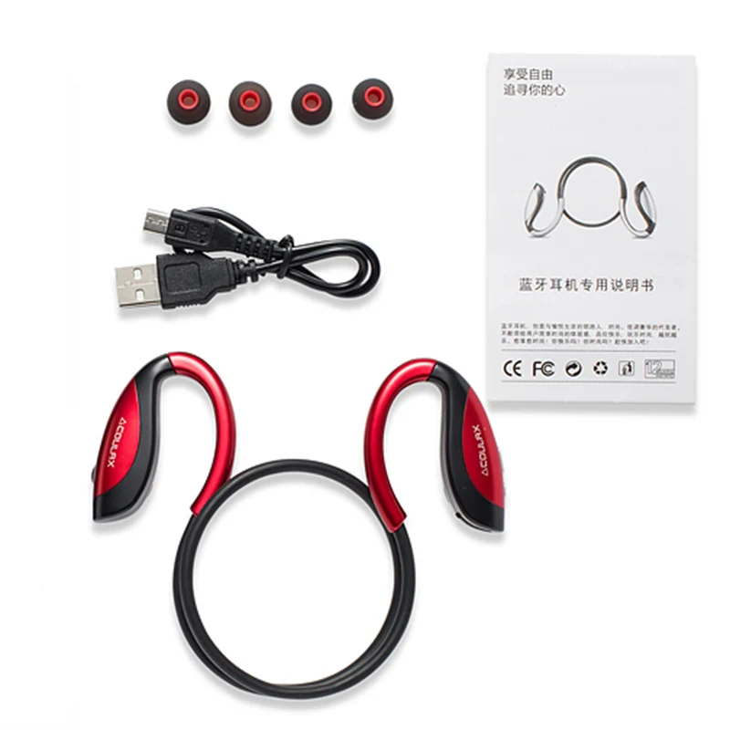 Red 1 Беспроводные bluetooth-наушники HaoXian, водонепроницаемые стерео спортивные наушники для бега, гарнитура для Xiaomi, Android, iPhone - Цвет: Red 1