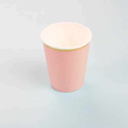 Pink Cup Золотые блокирующие одноразовые бумажные тарелки и стаканы на День святого Валентина, День рождения, свадьбу, вечеринку, столовые приборы, десертные тарелки для детского душа, вечерние, Декор - Цвет: Pink Cup