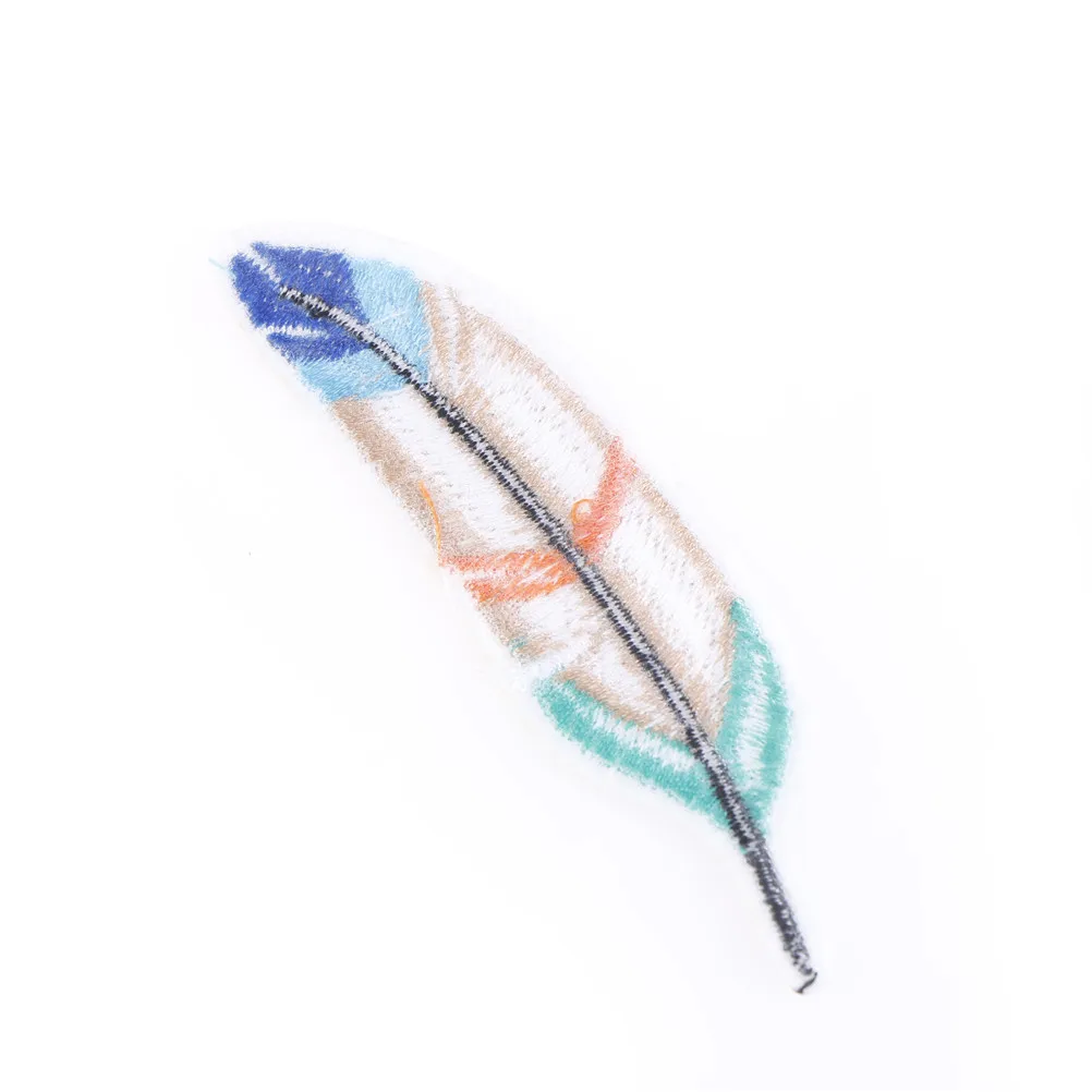 1pc 6.2*8.3cm Fashion Feather Iron On Patch Fabric Applique for Clothes Badge DIY Apparel Embroidered Clothing | Дом и сад