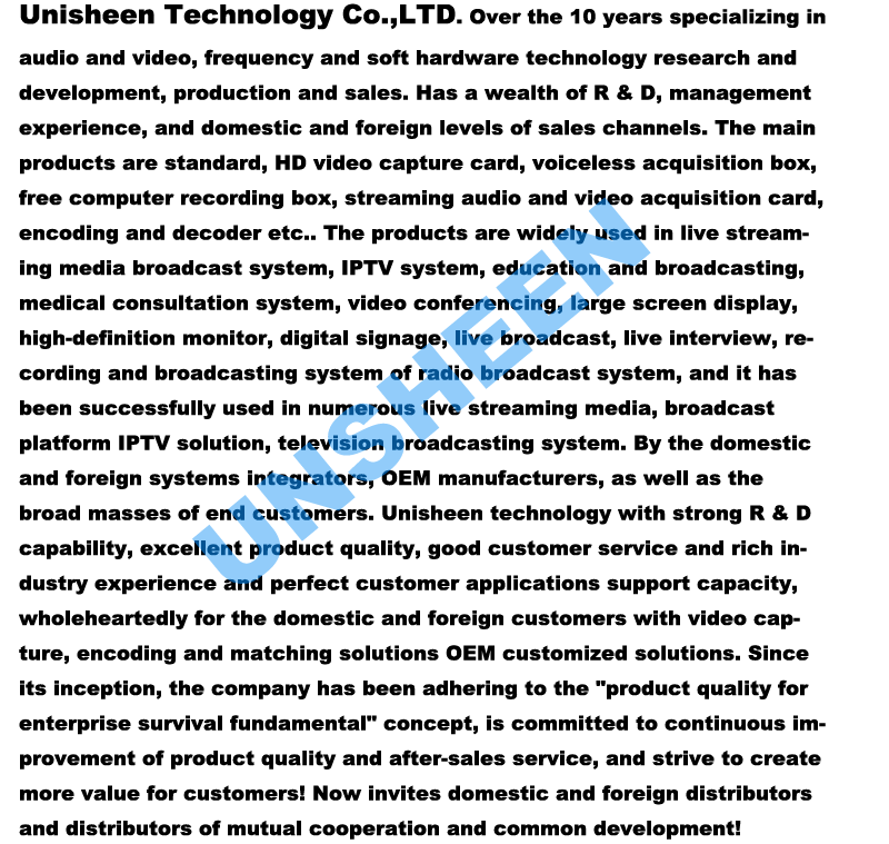 Unisheen H.264 IPTV видео кодировщик 2,4G 5,8G wifi HDMI vmix wowza youtube facebook ip rtmp прямая передача